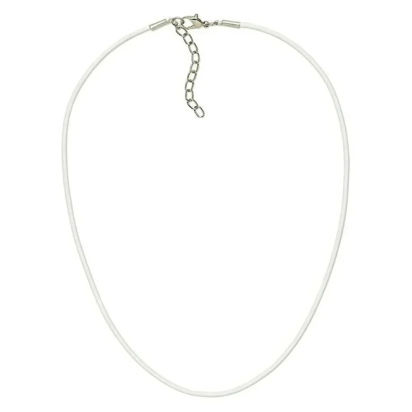 White 16" Greek Rolled Genuine Leather Cord Necklace - Picture 1 of 1